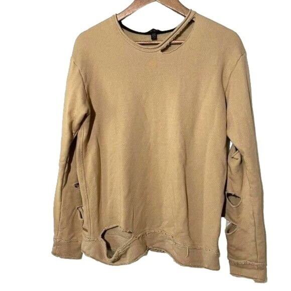 ALALA Cypher Sweatshirt Destroyed and Distressed Tan Size Small - Picture 3 of 13